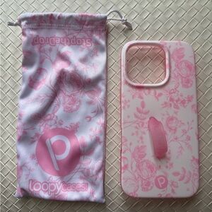 Loopy Pink Toile iPhone 16 Pro Case
